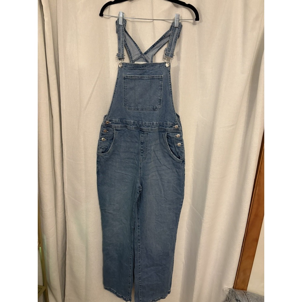 Vintage 90s No Boundaries Bib Overalls Women's Cargo Denim  Medium